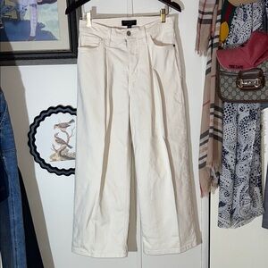 Banana Republic Cream Wide-Leg Crop Cream Denim
